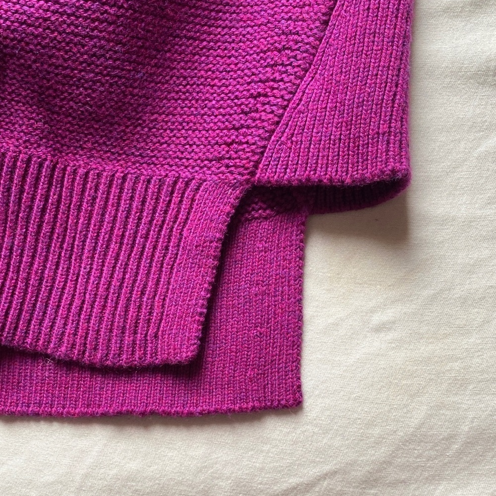Elegant Magenta mock Cashmere Studio Turtleneck Sweater - Picture 2 of 5